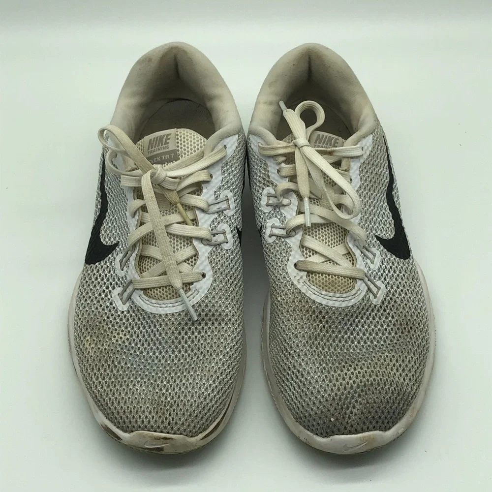 Nike Running Shoes Women's 9.5 Flex TR7 Mesh White/Grey Athletic Sneakers